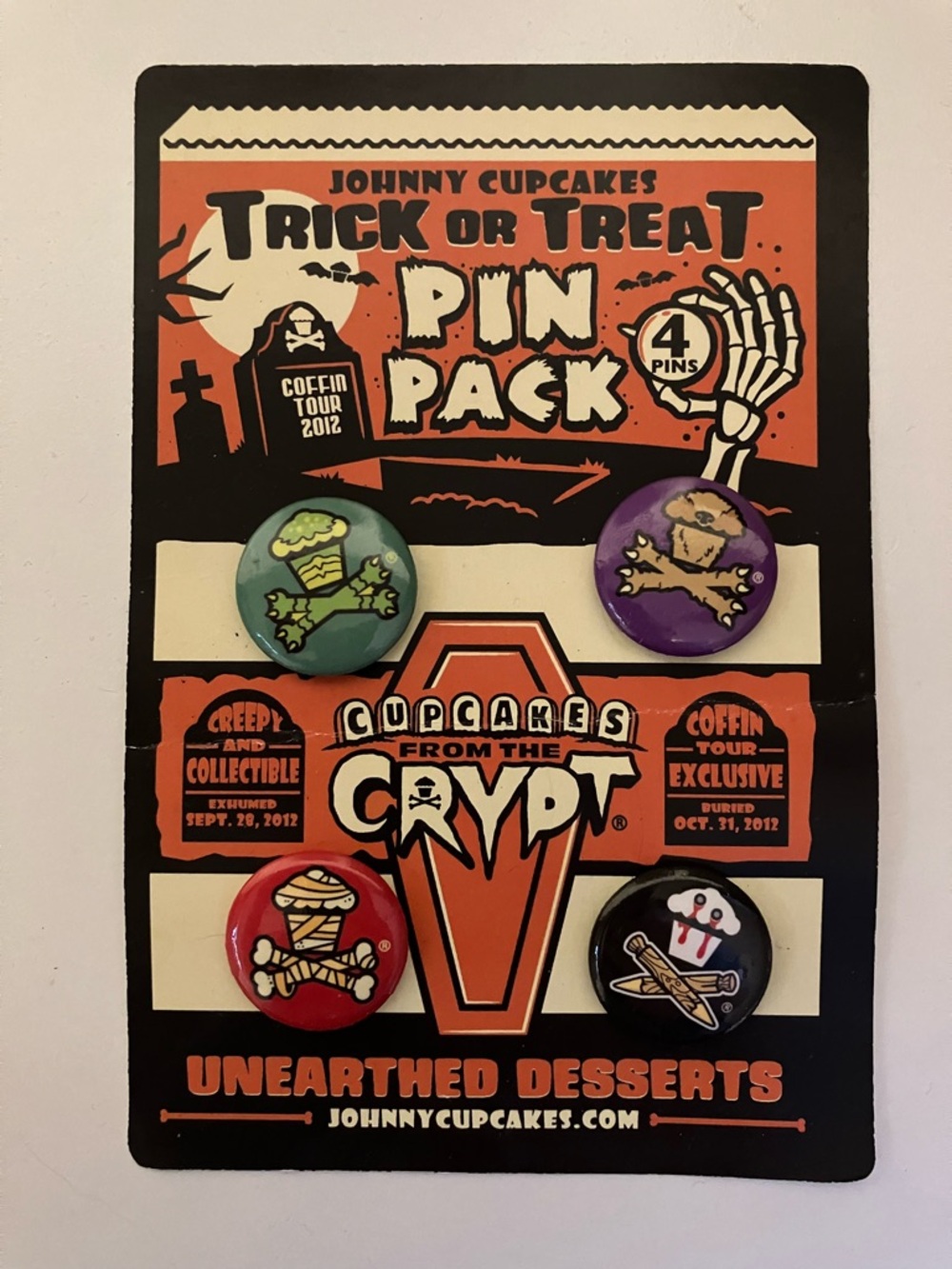 Johnny Cupcakes Unearthed Desserts Pin Pack